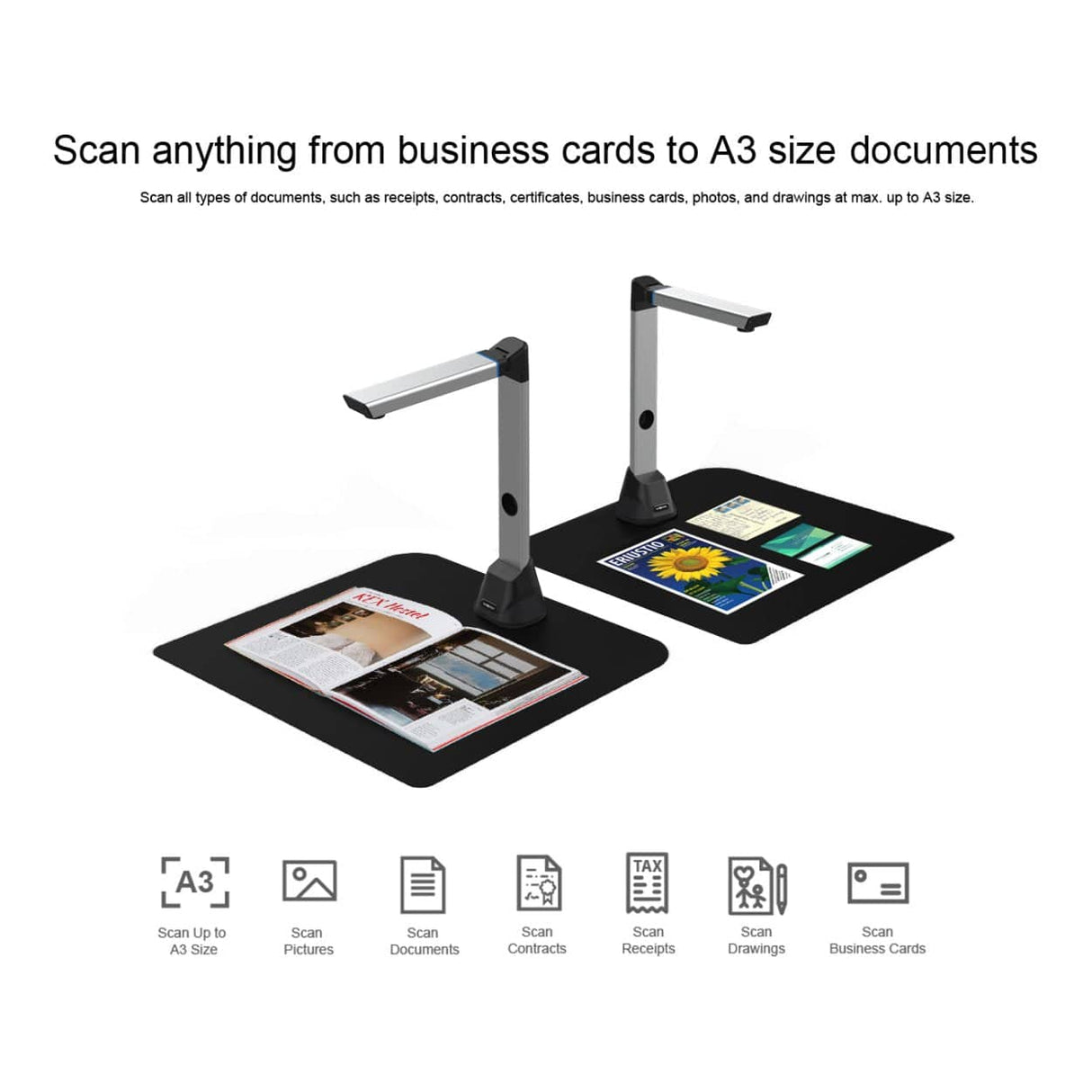 Viisan V8 8MP A3 Visualizer Document Camera Scanner