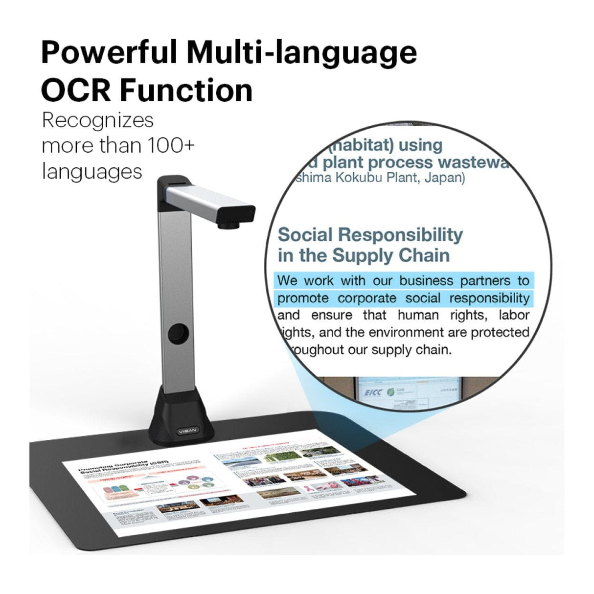 Viisan V8 8MP A3 Visualizer Document Camera Scanner