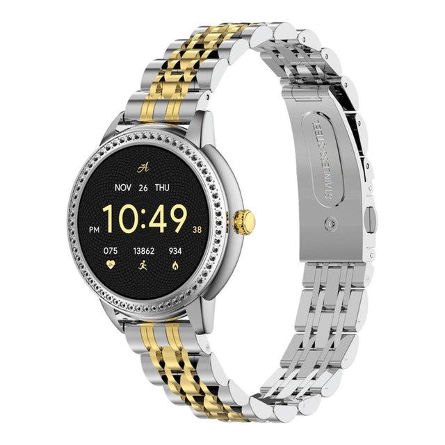 Volkano Ayla Collection Round Smartwatch with Metal Link Strap VAC5-5106-GDSL