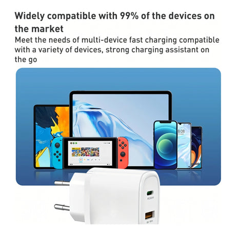VIPLATINA VC12 1m 20W USB-C and QC 18W USB-A GaN Charger
