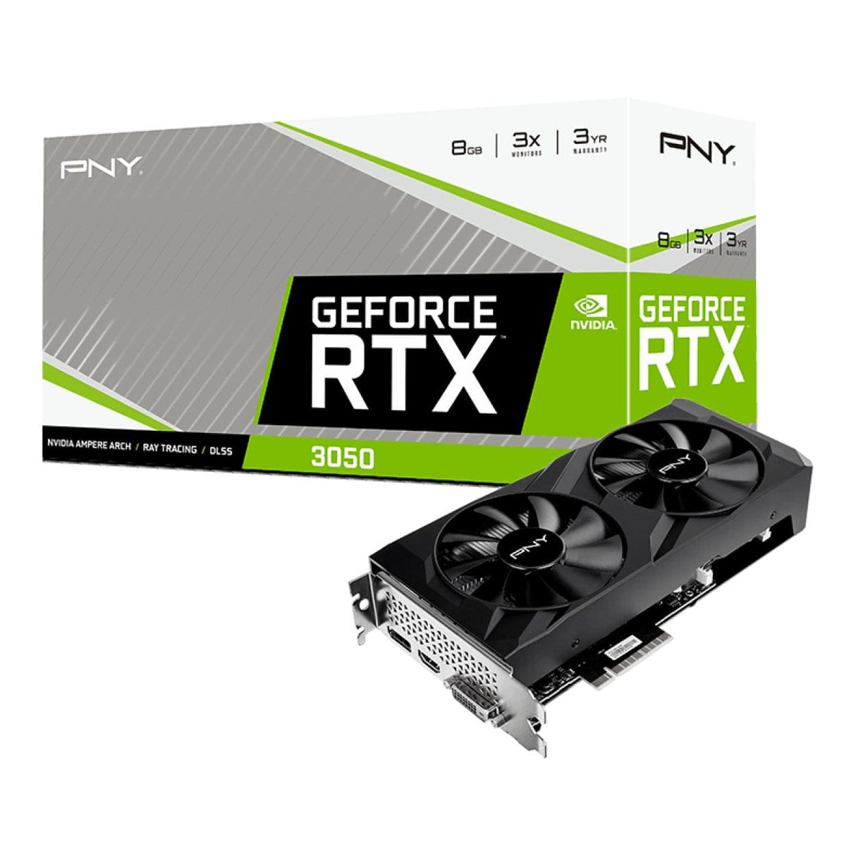 PNY GeForce RTX 3050 8GB GDDR6 VERTO Dual Fan Graphics Card VCG30518DFBPB1