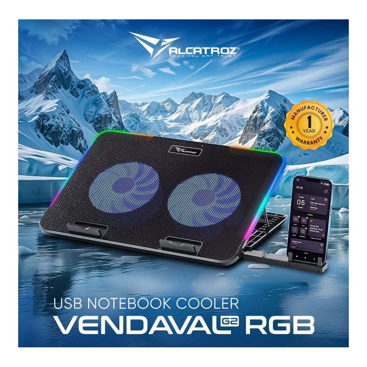 Alcatroz Vendaval G2 RGB Notebook Cooler VENDAVALG2RGB