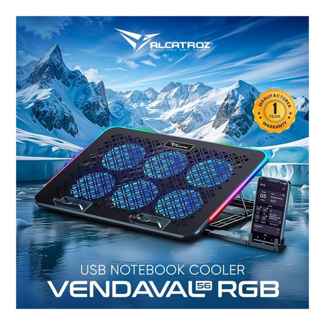 Alcatroz Vendaval S6 RGB Notebook Cooler VENDAVALS6RGB