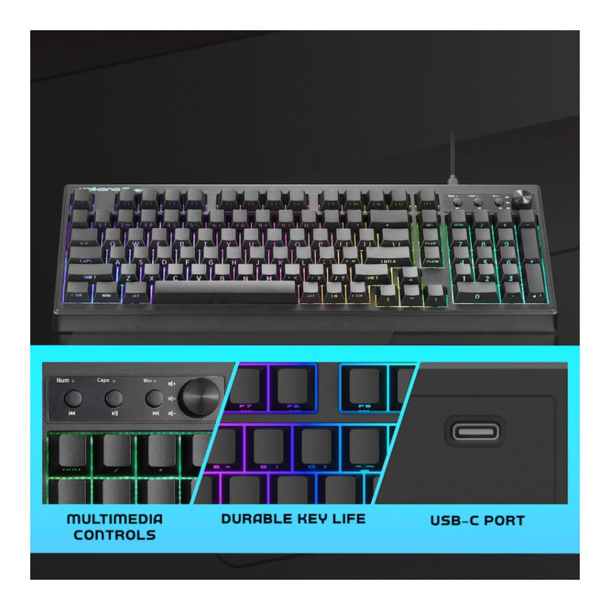Volkano Shadow X1 RGB Wired Gaming Keyboard VG-207-BK