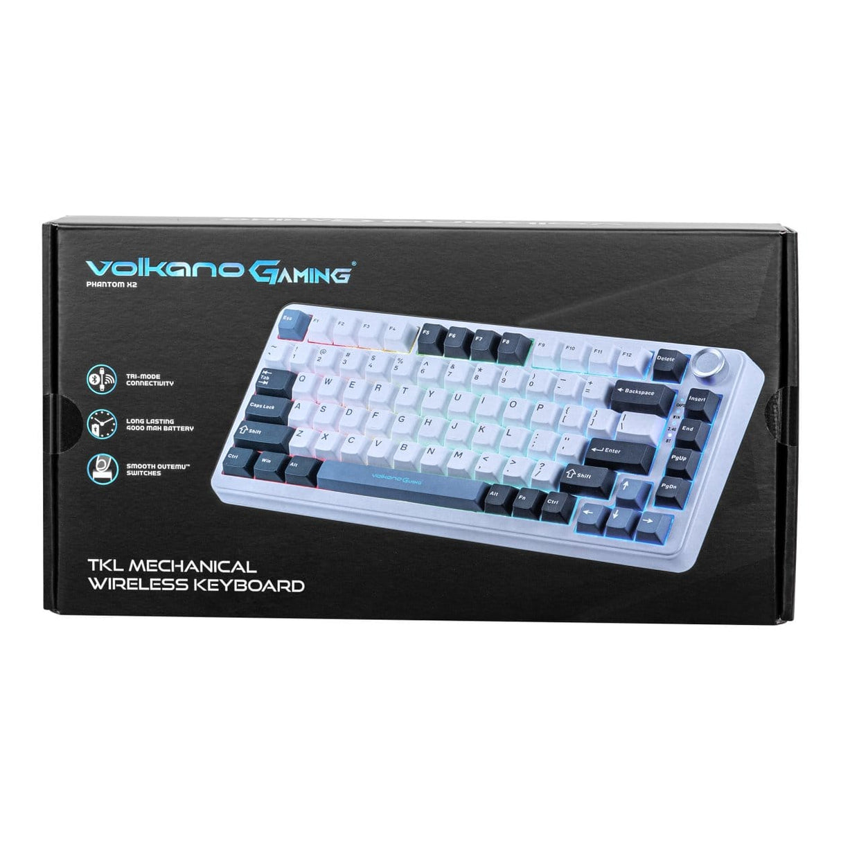 Volkano Phantom X2 TKL Tri-Mode Wireless Gaming Keyboard VG-209-BK
