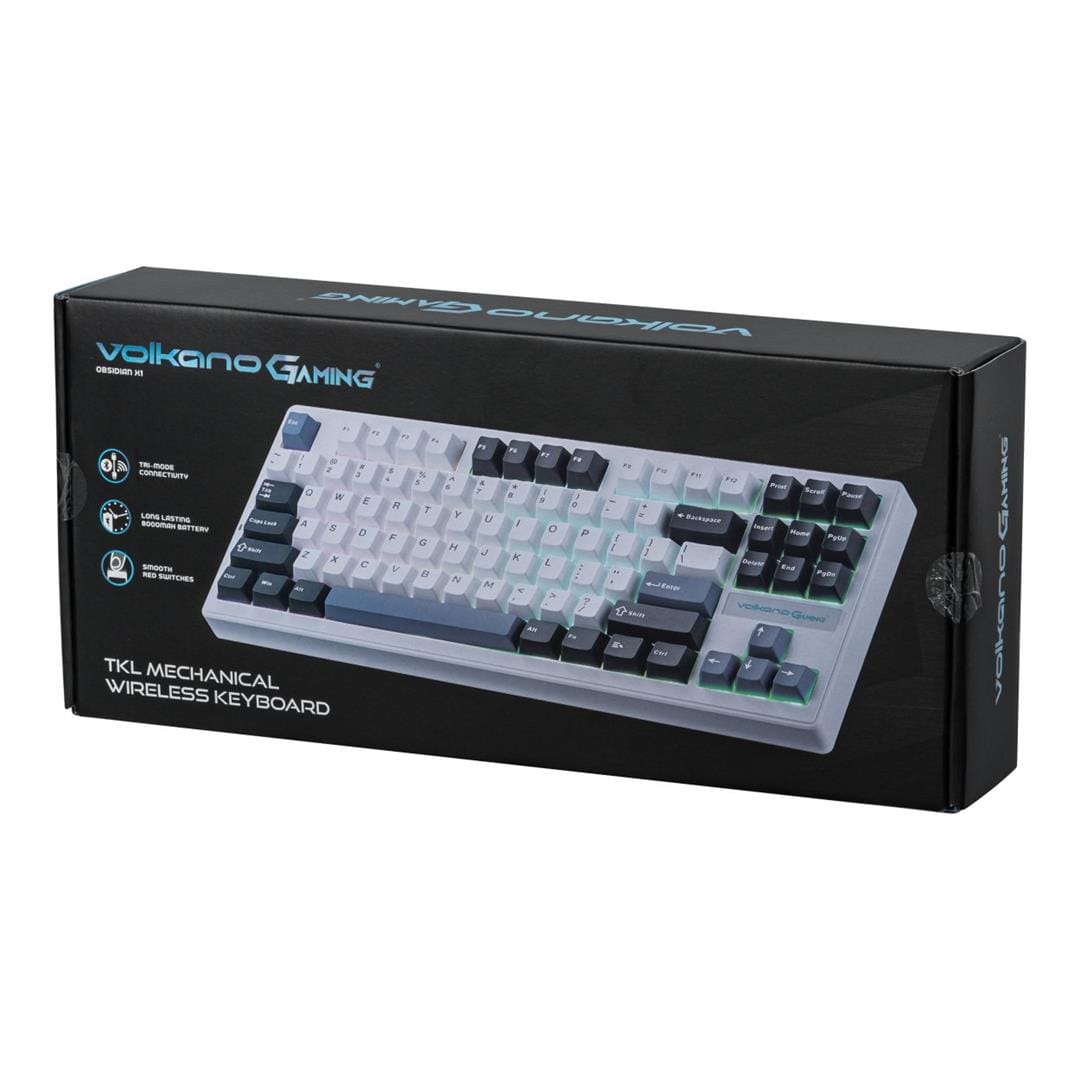 Volkano Obsidian X1 TKL Tri-mode Wireless Gaming Keyboard VG-210-BK