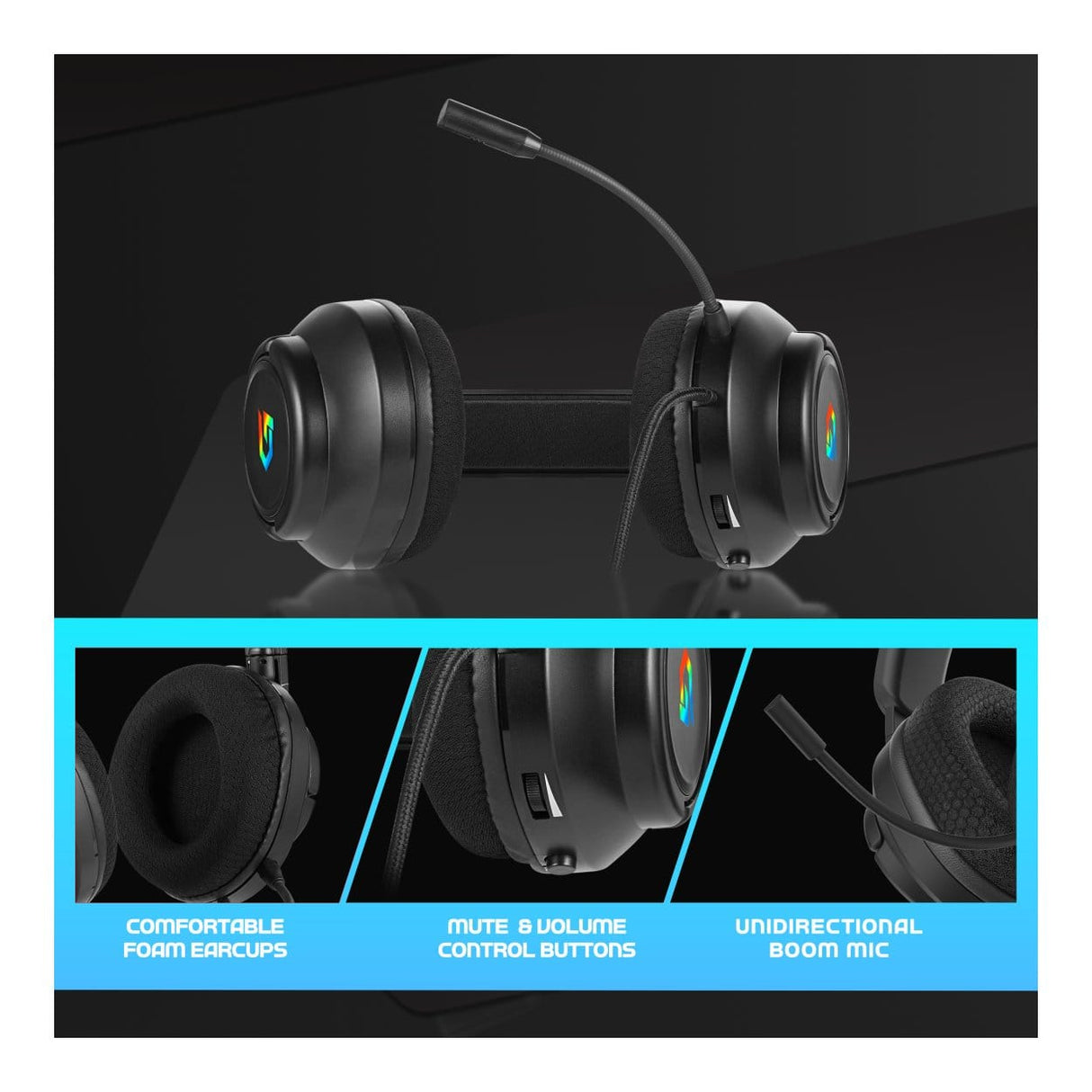 Volkano Gaming Solace Series Wired Gaming Headset VG-223-BK