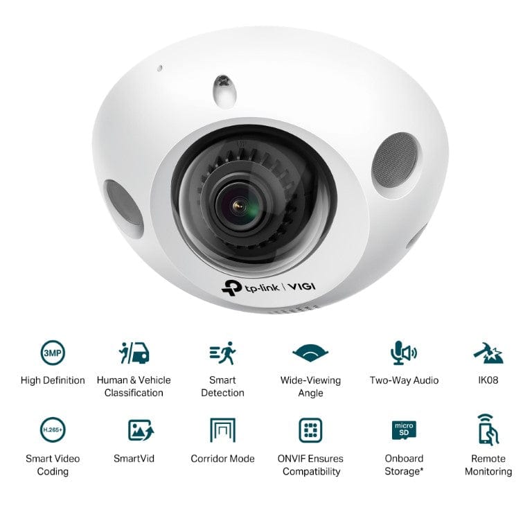 TP-Link VIGI C230I Mini 3MP 2.8mm IR Mini Dome Network Camera