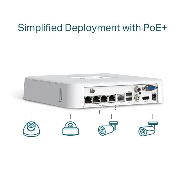 TP-Link Vigi NVR1104H-4P 4-ch PoE+ 8MP Mini NVR