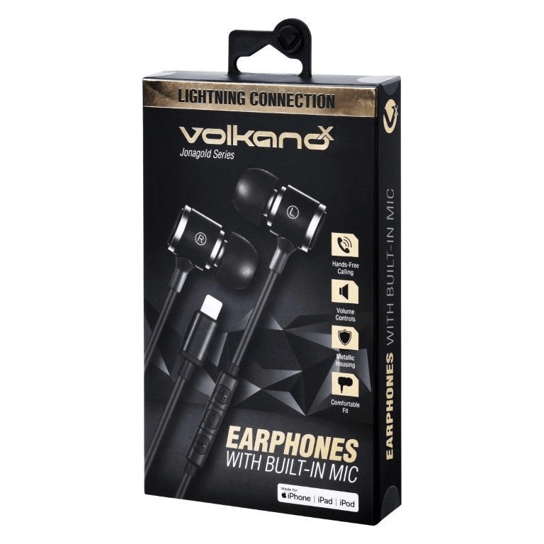VolkanoX Jonagold Series MFI Lightning Earphones VK-1001-BK