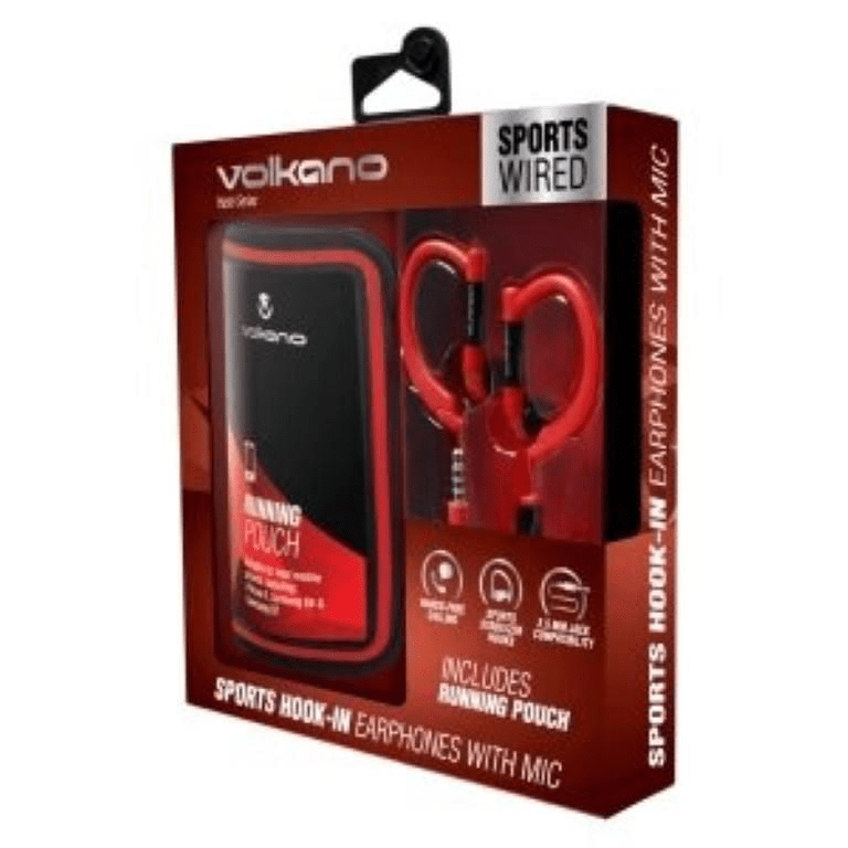 Volkano Haste Series Sports Hook-in Earphones VK-1002-BKRD