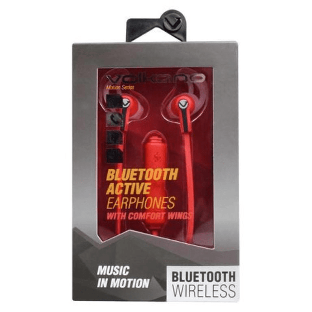 Volkano Motion Bluetooth Earphones Red Black VK-1005-RDBK