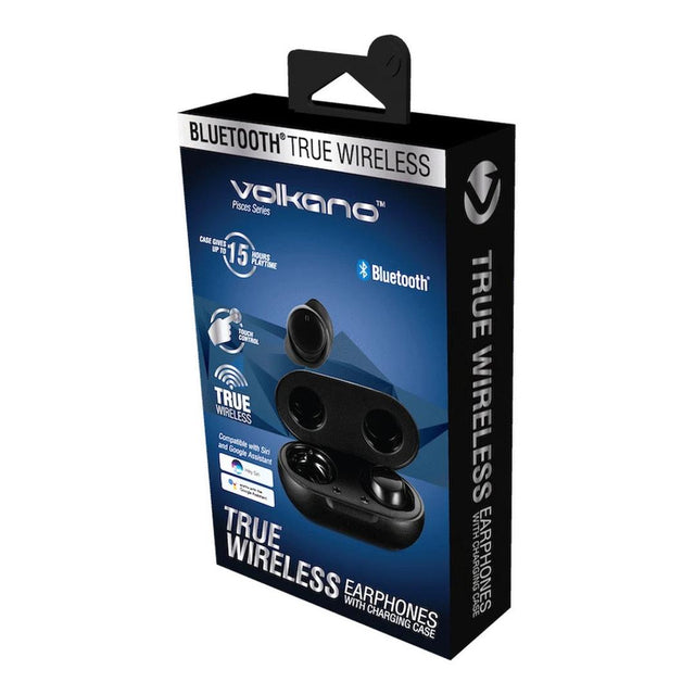 Volkano Pisces Series TWS Earphones with Charging Case IPX5 Black VK-1133-BK