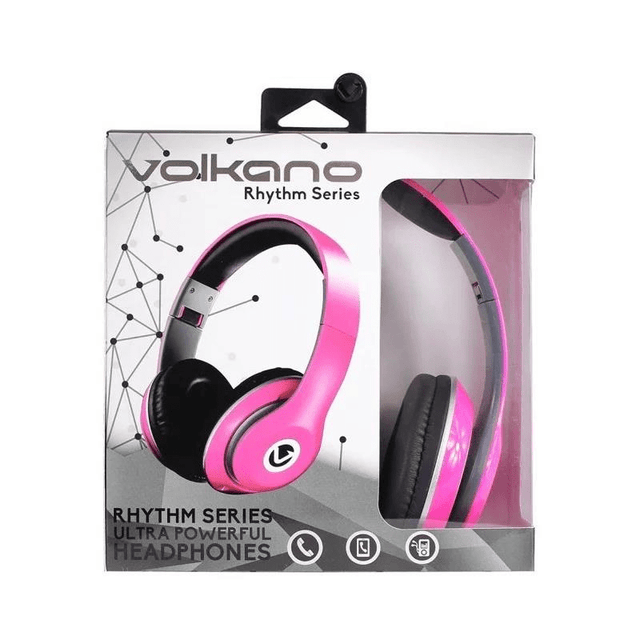Volkano Rhythm Series Aux Headphones Pink VK-20000-PK