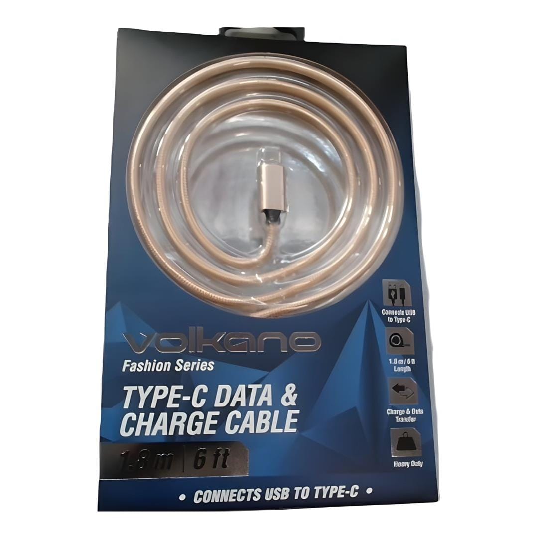 Volkano 1.8m Fashion Series Type-C Cable Pink VK-20061-PK-US