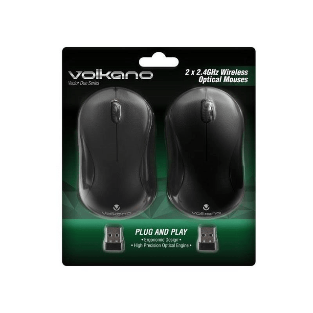 Volkano Vector Duo Series Wireless Mouse Black VK-20076-BK