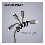 Volkano Iron Series Type-A to MFI Lightning Metallic Spring Cable 1.8m - Gun Metal VK-20094-GM-6