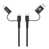 Volkano 1.8m Weave Series 4-in-1 Charge and Data cable VK-20171-BK