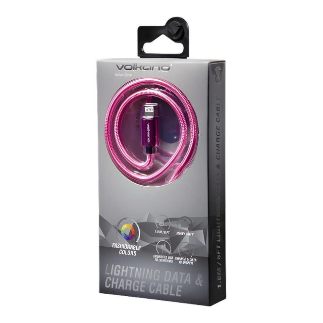 Volkano 1.8m Fashion Series Lightning Cable Pink VK-20215-PK-US
