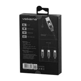 Volkano Weave Series 100W 3-in-1 Type-C Charging Cable 1.2m Black VK-20238-BK