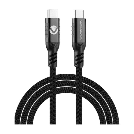 Volkano Weave Series 60W Type-C Male to Male Cable 1.8m Black VK-20239-BK