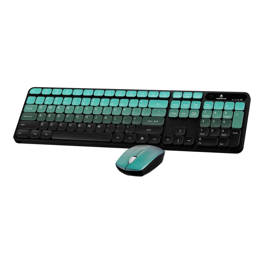 K-POP・アジア RAKUTAO110151 Volkano Prism Series Bluetooth Wireless Keyboard and Mouse Teal VK