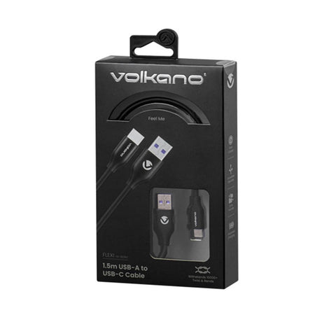 Volkano Flexi Series 30W Type-A to Type-C Cable 1.5m Black VK-20263-BK