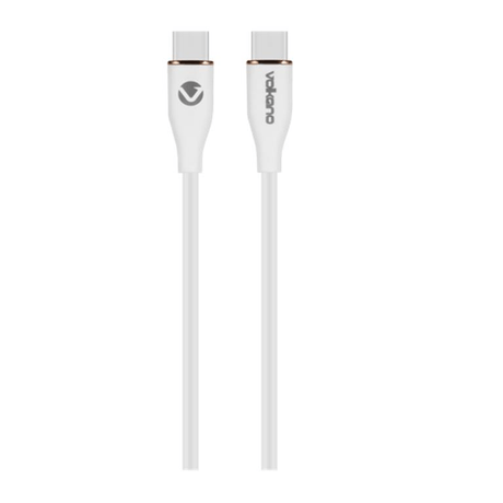 Volkano Flexi Series Type-C Male to Male 60W Cable 1.5m White VK-20265-WT