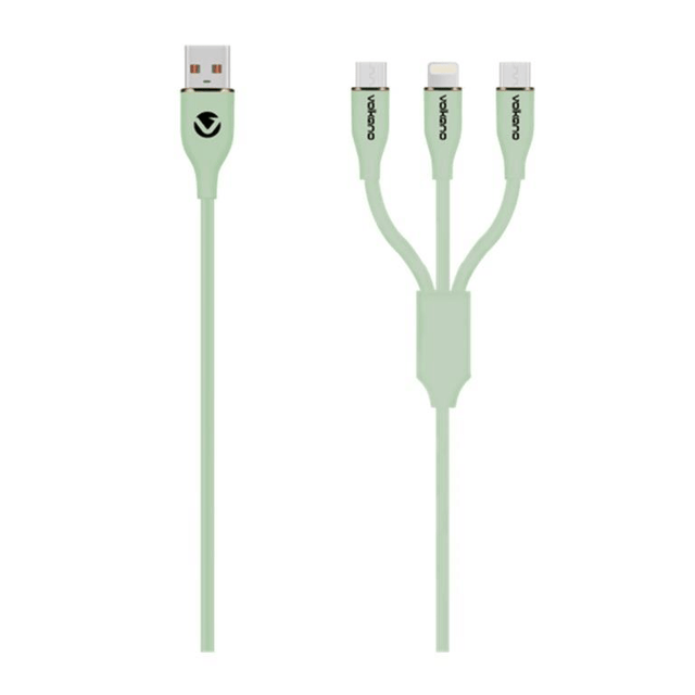 Volkano Flexi Series 3-in-1 Charging Cable 1.5m Green VK-20271-GR