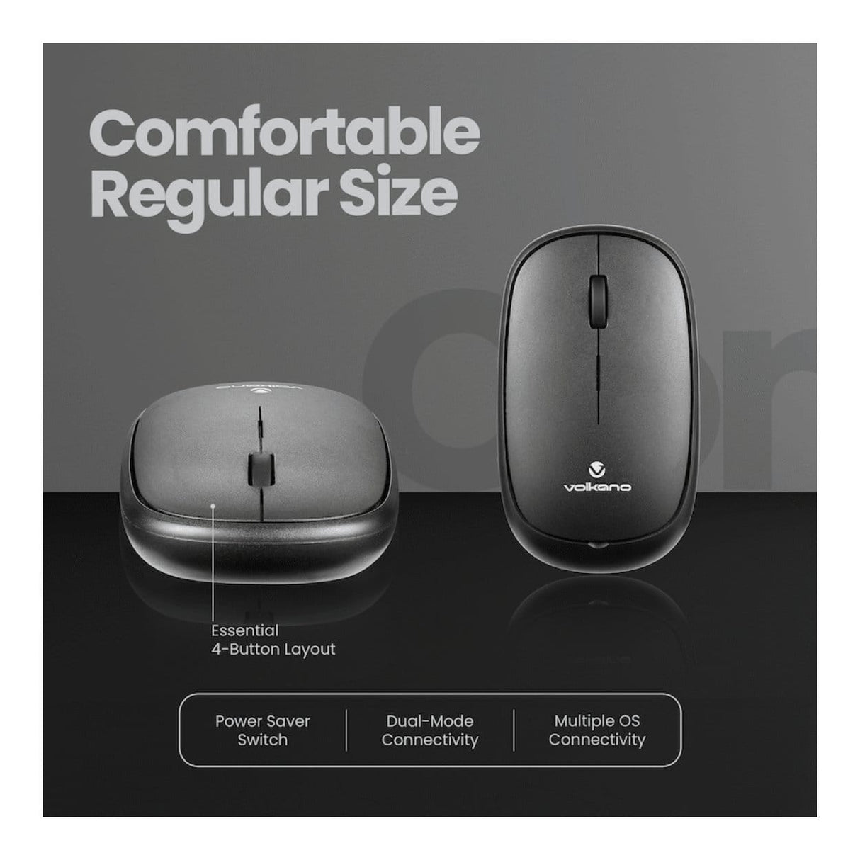 Volkano Coral Series Wireless Mouse Black VK-20303-BK