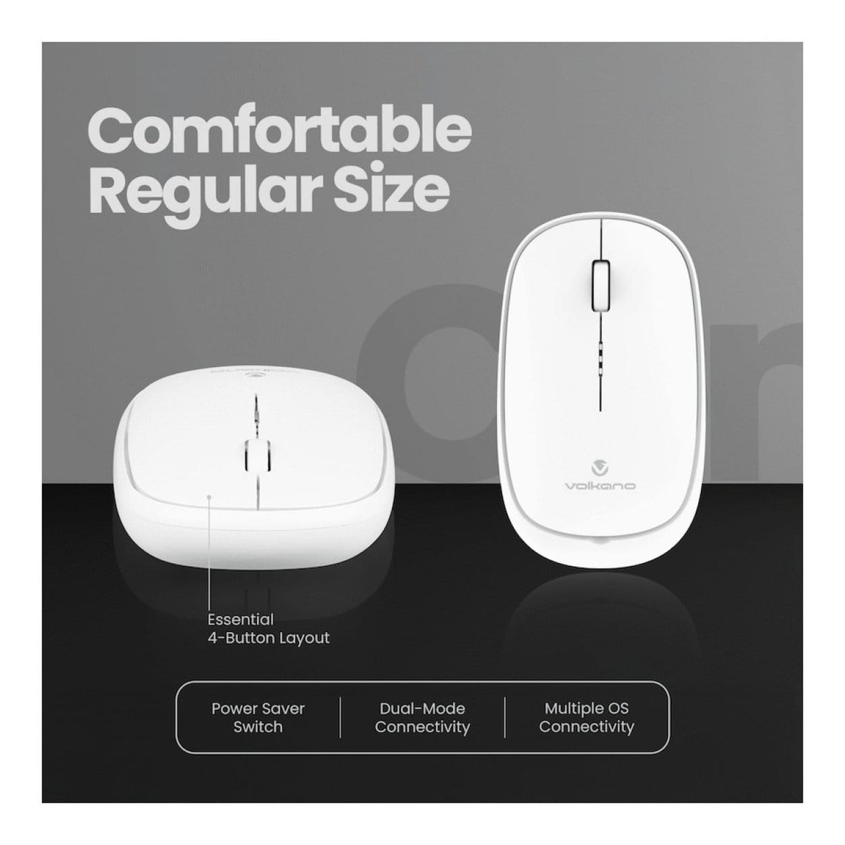 Volkano Coral Series Wireless Mouse White VK-20304-WT