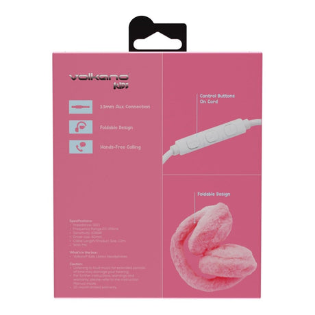 Volkano Kids Llama Series Wired Headphones with Case Pink VK-2031-PK