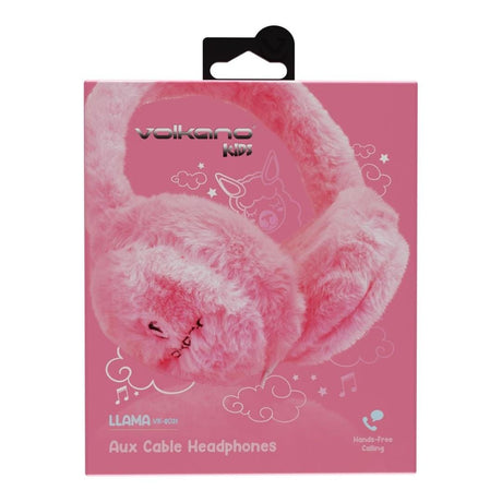 Volkano Kids Llama Series Wired Headphones with Case Pink VK-2031-PK