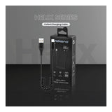 Volkano Helix Series 60W Type-C to Type-A Coiled Cable 1m Black VK-20376-BK