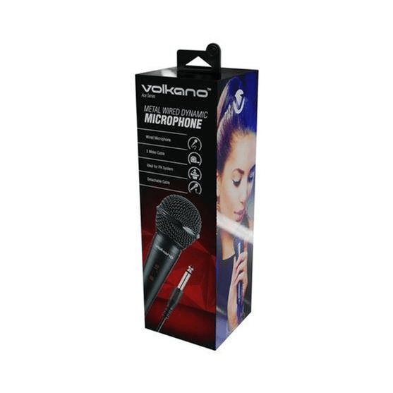Volkano Ace Series Metal Wired Dynamic Vocal Microphone Black VK-30011-BK