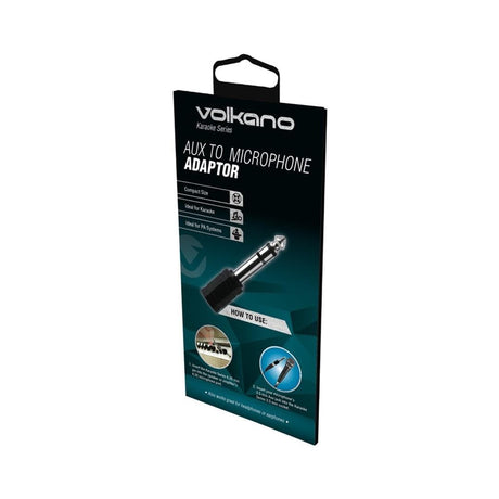 Volkano Karaoke Series 3.5mm Female to 6.35mm Male Adapter VK-30047-BK