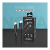 Volkano Nova Series 100W Type-C Male to Male TPE Cable 1.2m Black VK-30086-BK