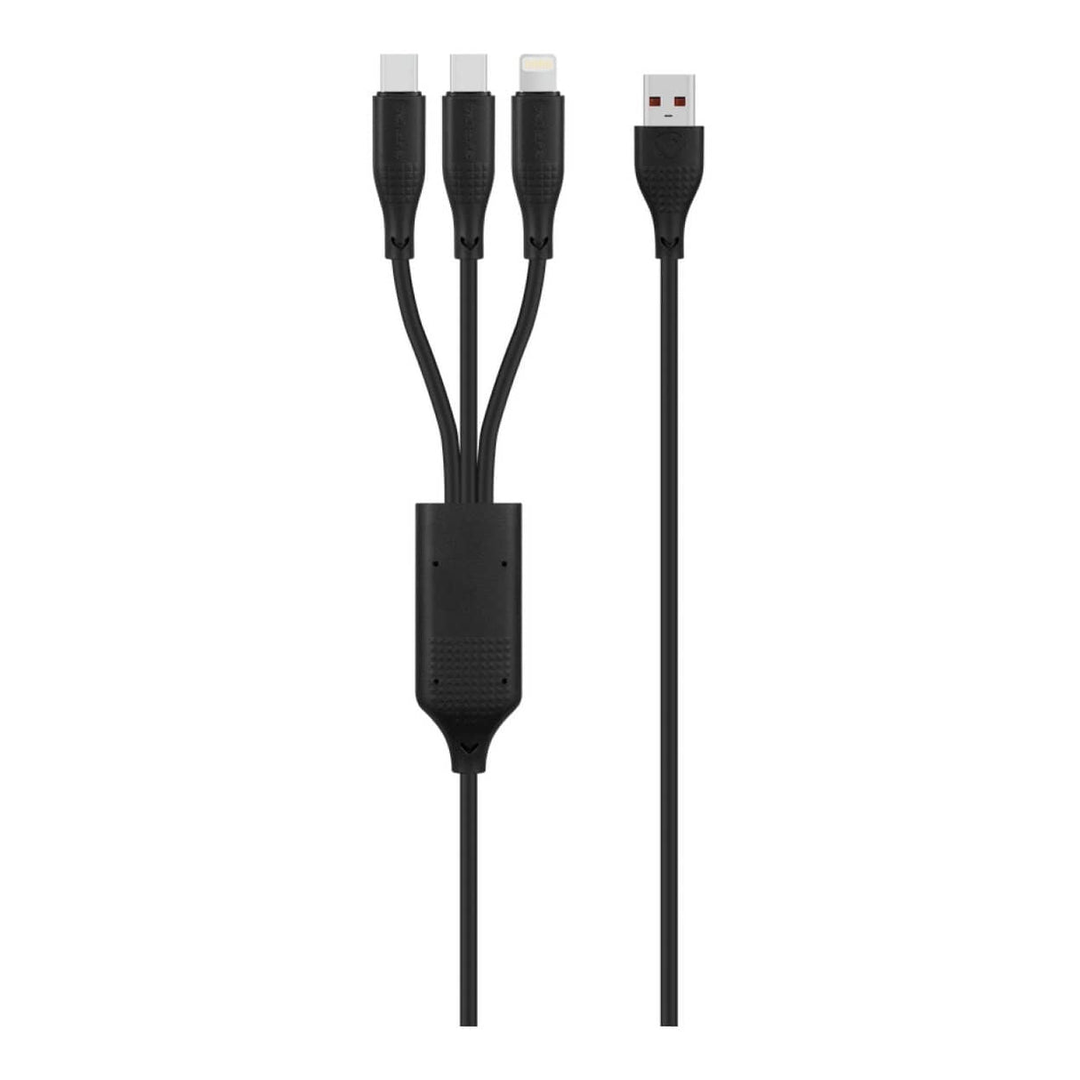 Volkano Nova Series 100W 3-in-1 TPE Cable 1.2m Black VK-30088-BK