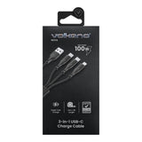 Volkano Nova Series 100W 3-in-1 TPE Cable 1.2m Black VK-30088-BK