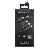 Volkano Nova Series 100W 3-in-1 TPE Cable Black VK-30089-BK