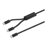 Volkano Weave Series 100W 2-in-1 Cable 1.5m VK-30238-BK