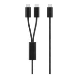 Volkano Weave Series 100W 2-in-1 Cable 1.5m VK-30238-BK