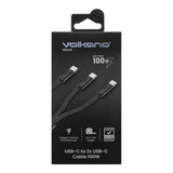 Volkano Weave Series 100W 2-in-1 Cable 1.5m VK-30238-BK
