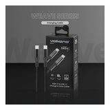 Volkano Weave Series 240W Type-C Male to Male Cable 2m Black VK-30239-BK