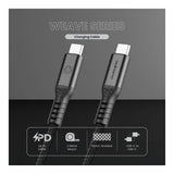 Volkano Weave Series 240W Type-C Male to Male Cable 2m Black VK-30239-BK