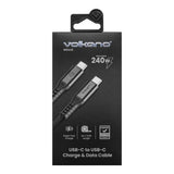 Volkano Weave Series 240W Type-C Male to Male Cable 2m Black VK-30239-BK