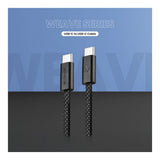 Volkano Weave Series 60W Type-C Male to Male Cable 1.2m Black VK-30260-BK