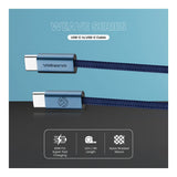 Volkano Weave Series 60W Type-C Male to Male Cable 1.2m Blue VK-30260-BL