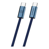 Volkano Weave Series 60W Type-C Male to Male Cable 1.2m Blue VK-30260-BL