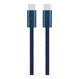 Volkano Weave Series 60W Type-C Male to Male Cable 1.2m Blue VK-30260-BL